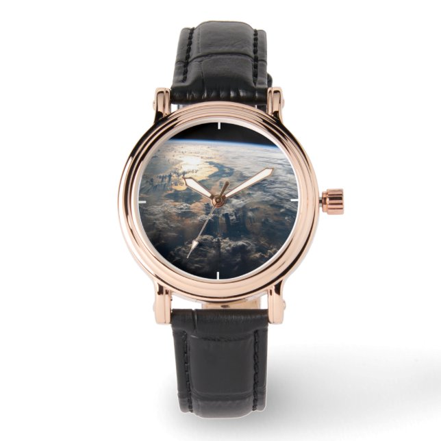 Relógio Sunglint Beams No Mar De Celebes No Sudeste Asiáti (Frente)