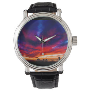 Relógio Sunset no Pier, Huntington Beach, CA