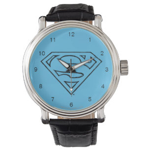 Relógio Superman S-Shield   Logotipo preto Simples