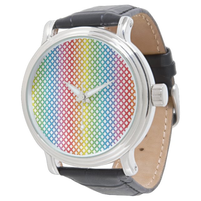 Relógio Suporte LGBT Rainbow Prist Wrist Watch (Angular)
