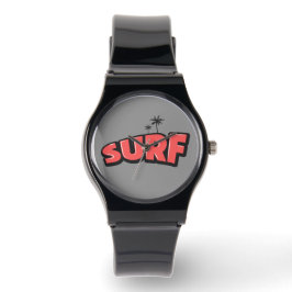 Relógio Surf, just surf. In red and gray