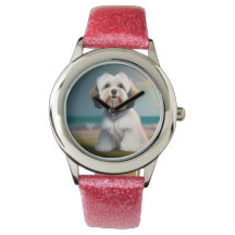 Surfer Girl maltesa Terrier Dog eWatch