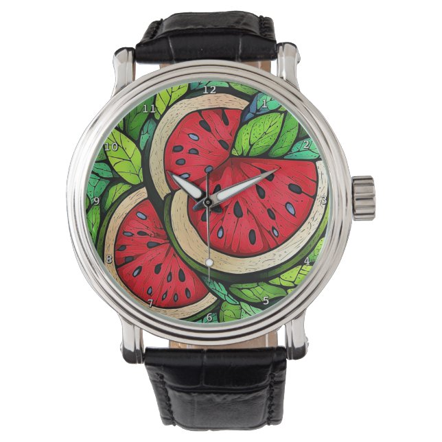 Relógio Sweet Summer Slice" - Watermelon Wall  (Frente)
