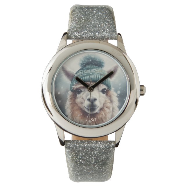 Relógio Sweet Winter Alpaca, personalizado (Frente)