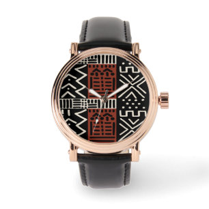 Relógio Sylish Watch com African Bogolan Pattern Design