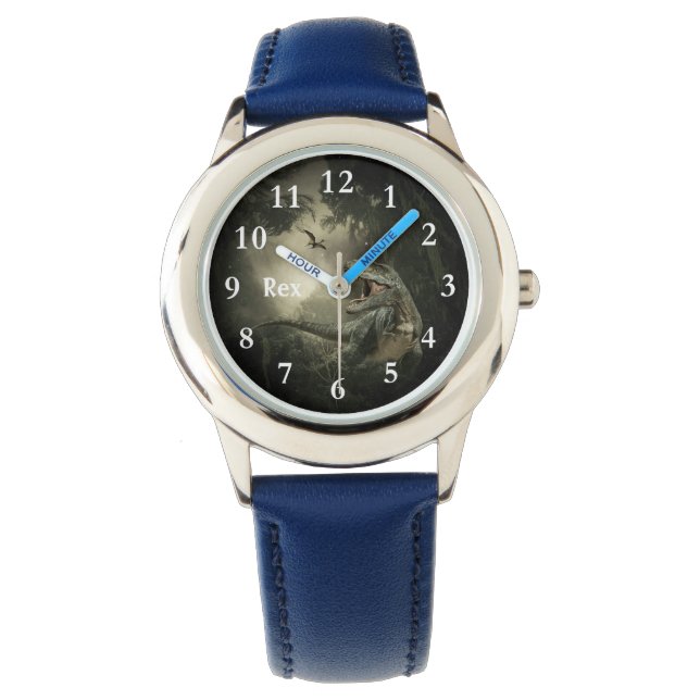 Relógio T Rex Dino Dinossaur Personalizado Kids Watch (Frente)