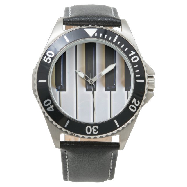 Relógio Teclado - Preto e Branco (Frente)