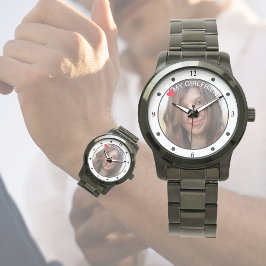 Relógio TELA | I Love (HEART) MY (Texto Personalizado)