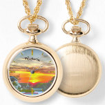 Relógio Telhado Sunset 2295 Necklace Watch<br><div class="desc">Pintura "Rooftop Sunset 2295" Collection Personalize na página do produto ou clique no botão personalizar para obter mais opções de design. Projetado e criado da minha pintura "Rooftop Sunset 2295" capturando um belo pôr do sol do telhado na Plaza Marina em Puerto Vallarta, México. Os produtos correspondentes estão disponíveis nesta...</div>