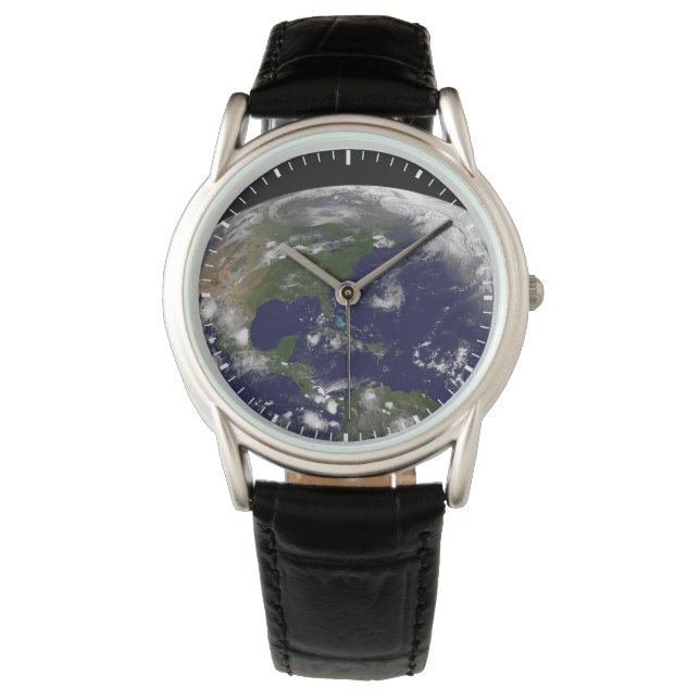 Relógio Tempestades Tropicais No Planeta Terra. (Frente)