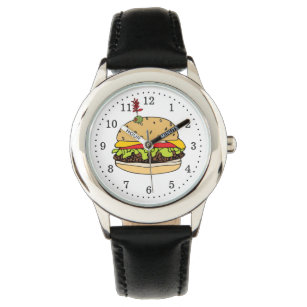 Relógio Tempo de Burger Engraçado