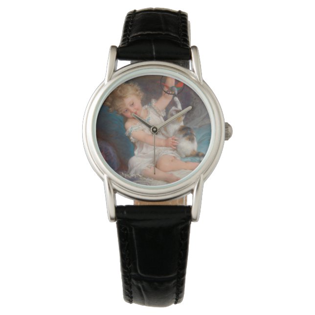 Relógio Tempo de Reprodução: Rapariga Brincando com seu Pe (Frente)