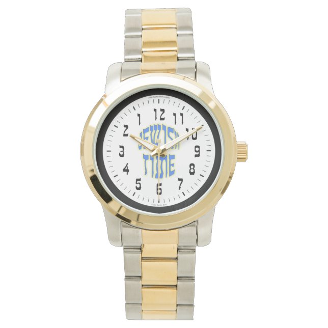 Relógio Tempo Judaico Invertido Números Homens (Frente)