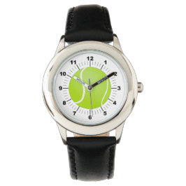 Relógio Tênis do Kid Ball Black Leather Strap Watch