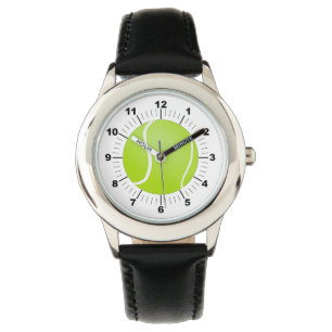 Relógio Tênis do Kid Ball Black Leather Strap Watch