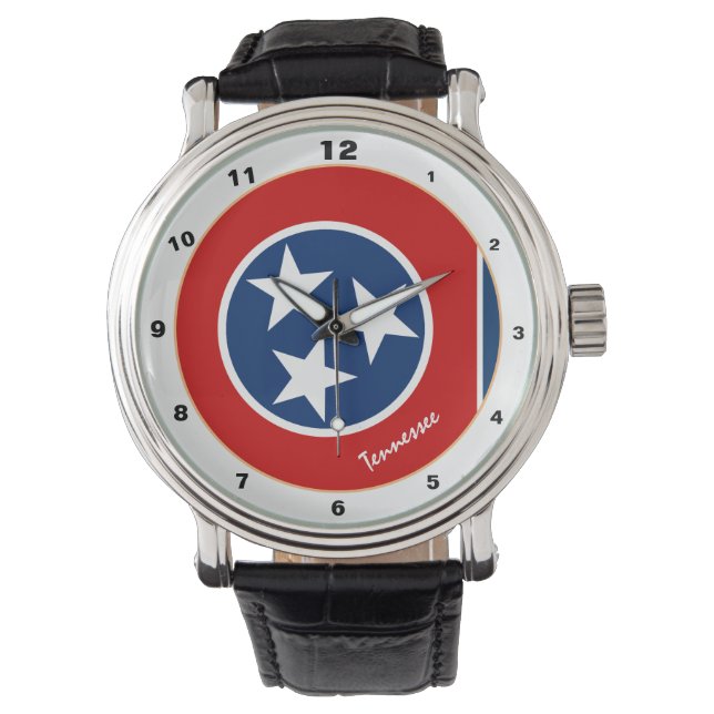 Relógio Tennessee Flag & Tennessee fashion USA /design (Frente)