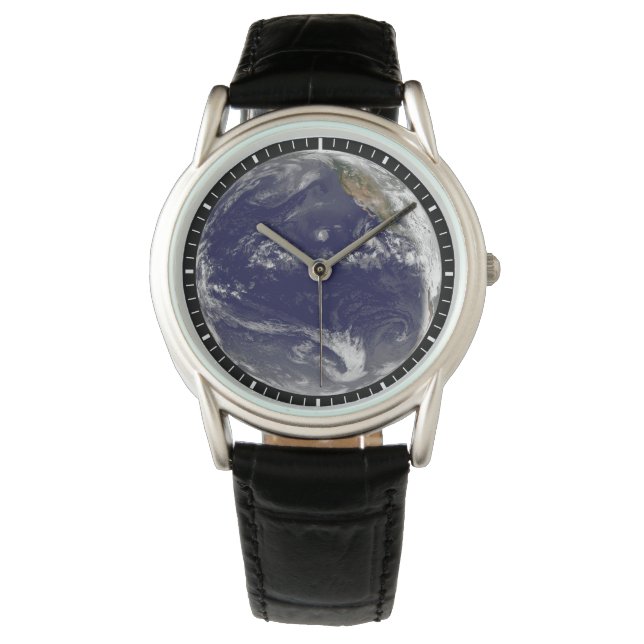 Relógio Terra Com Três Ciclones Tropicais No Pacífico. (Frente)