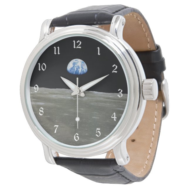 Relógio Terra da Lua no Espaço Negro: Terra (Angular)