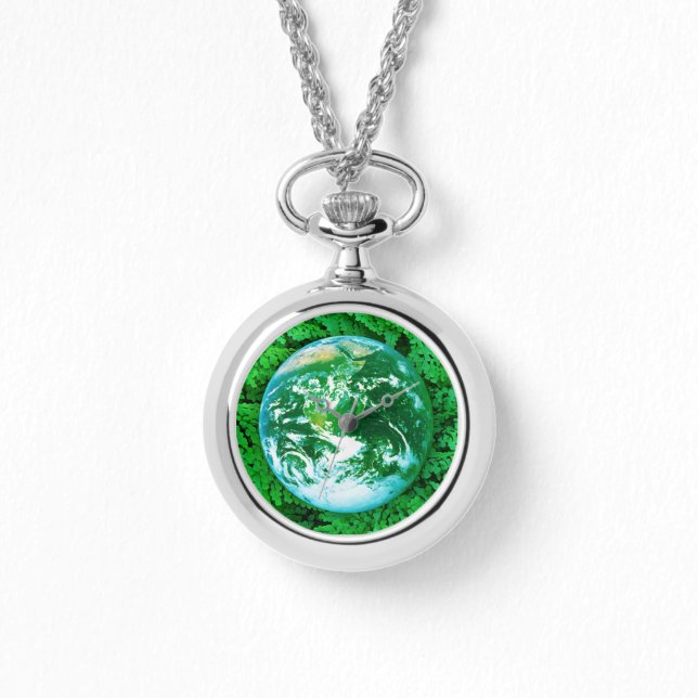 Relógio Terra Verde - consciência ecológica (Frente)