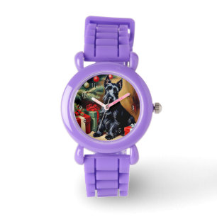 Relógio Terrier escocês no Natal