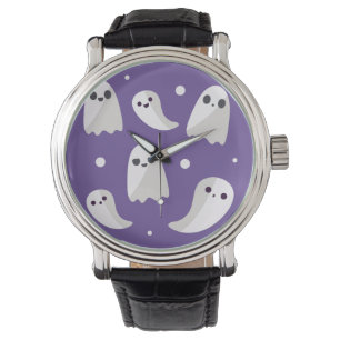 Relógio Teste padrão bonito roxo do fantasma do Dia das