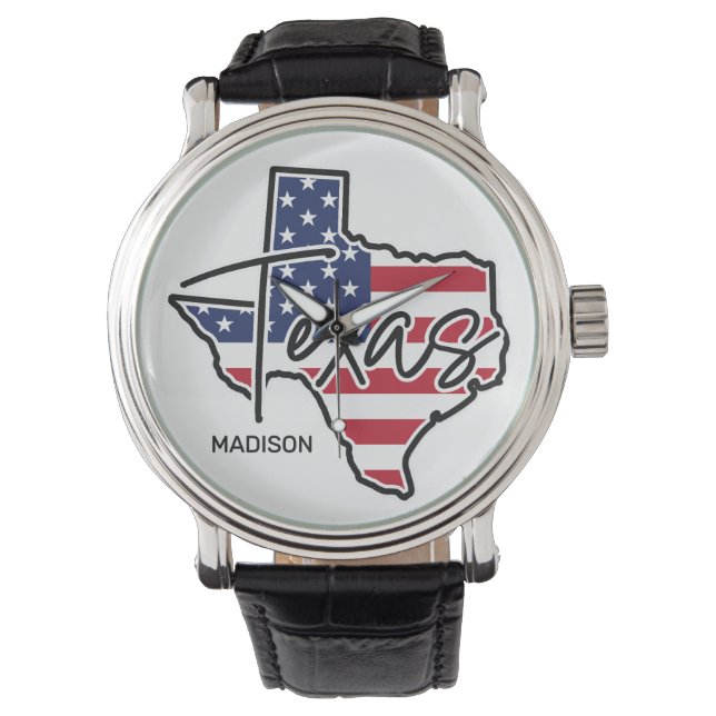 Relógio Texas de nome personalizado (Frente)