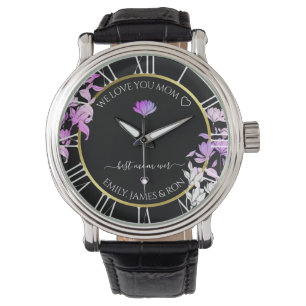 Relógio Texto Dourado de Mensagem de Amor Personalizado Fl