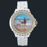 Relógio Texto Fotográfico Personalizado Assista As Fotogra<br><div class="desc">Fotografia e texto personalizados - Design - Minha Pet - Família personalizada/Amigos ou Presente pessoal - Adicione sua foto e texto - Redimensione e mova ou remova e adicione elementos/texto com a ferramenta de personalização! Escolha / adicione sua fonte favorita / cor do texto! Você pode transferir este design para...</div>