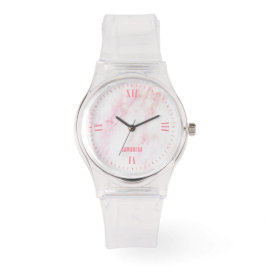 Relógio Textura de mármore rosa suave