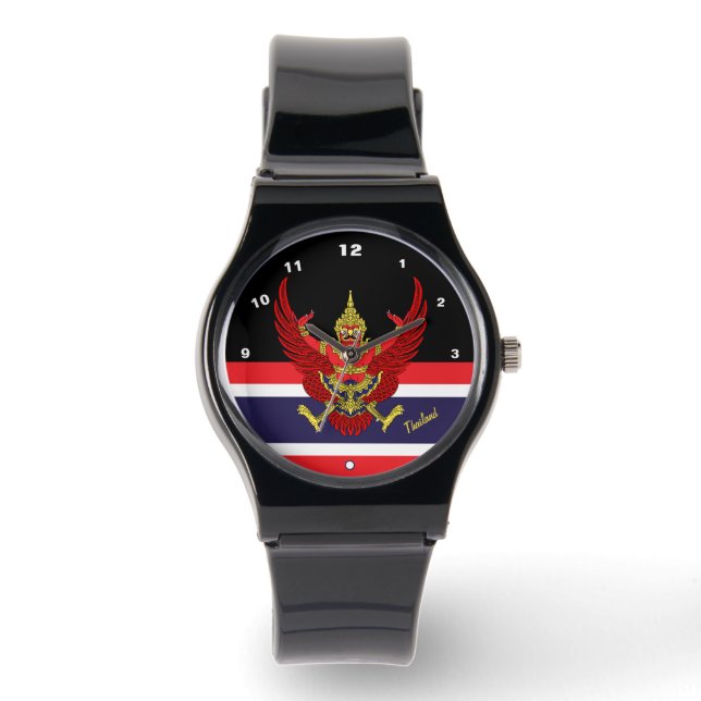 Relógio Thai Flag Watch, Garuda, Tailândia, moda/esportes (Frente)