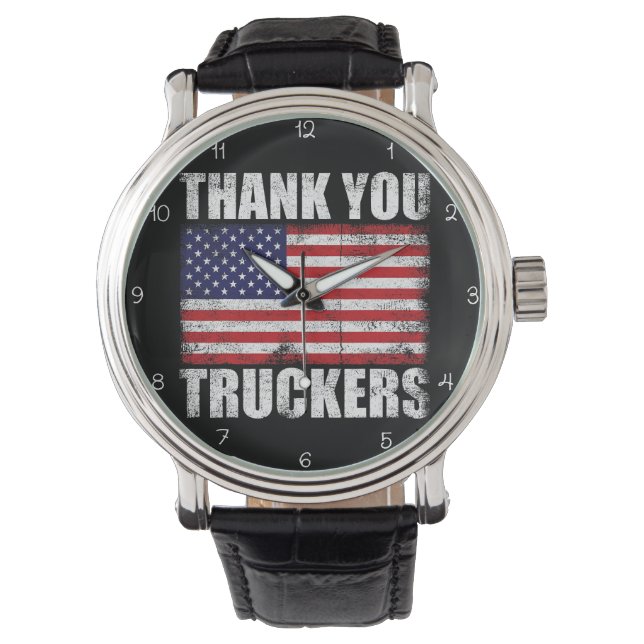 Relógio Thank You Truckers American Flag (Frente)