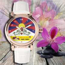 Tibetano Flag Watch, Tibete Map, Heart / Free Tibe