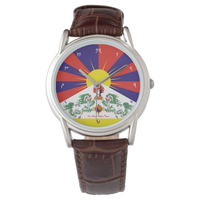 Relógio Tibetano Flag Watch - Time for Tibet & Snow Lions (Frente)