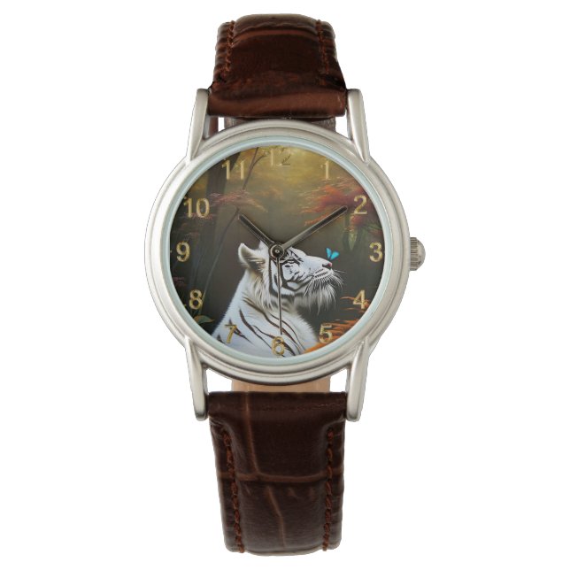 Relógio Tigre Branco Aqueles Momentos Adoráveis, Senhoras  (Frente)