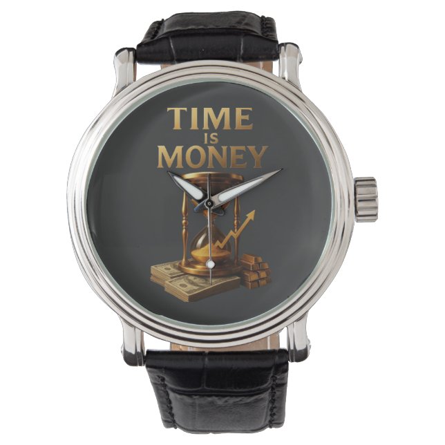 Relógio TIME IS MONEY - Vintage Motivational Entrepreneur (Frente)
