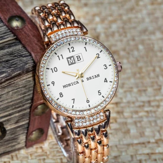 Relógio Timeless elegance Antique style  monogram  (Criador carregado)