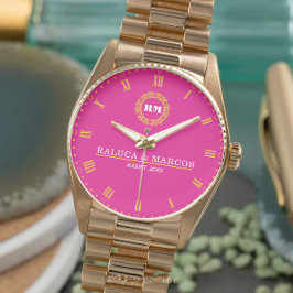 Relógio Timeless Elegant Minimalist Monogram Couple’s Name