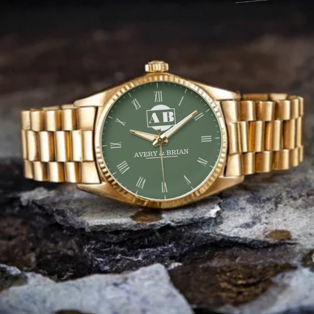 Relógio Timeless Minimalist Customizable Couple’s name   (Criador carregado)