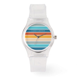 Relógio Tiras de Sunset Retroativo Modernas Personalizadas