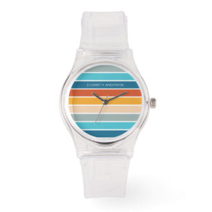 Relógio Tiras de Sunset Retroativo Modernas Personalizadas