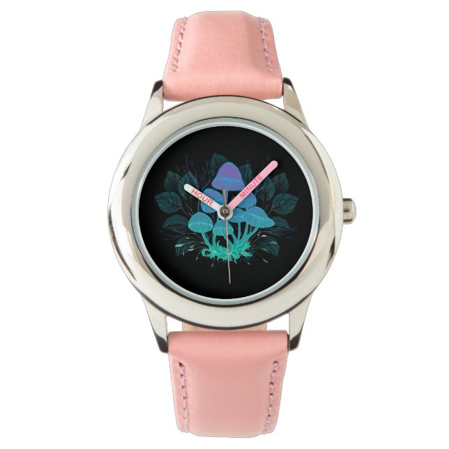 Relógio Toadstools em arbustos (Frente)