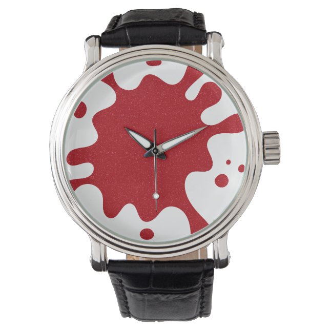 Relógio Tomato Red Splash on White Custom Watch (Frente)
