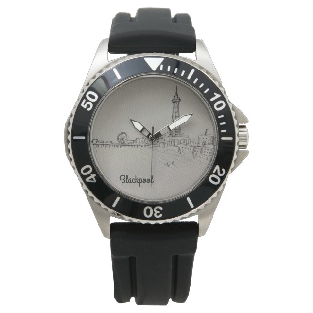 Relógio Torre de Blackpool Arte Original (Frente)