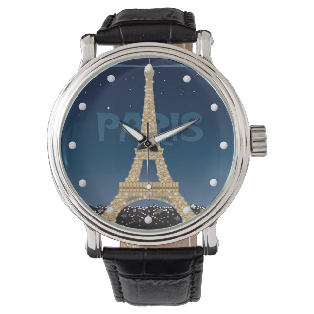 Relógio Torre Eiffel Torre Sparkle Wrist Watch (Frente)