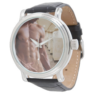 Relógio Torso masculino musculoso sem camisa de SlipperyJo