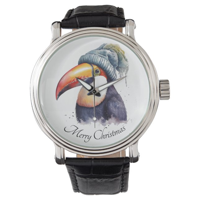 Relógio Toucan Winter Vibes, personalizado (Frente)
