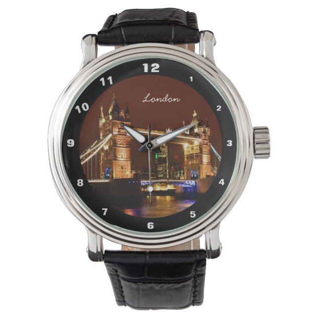 Relógio Tower Bridge, Londres à noite, Inglaterra (UK) (Frente)