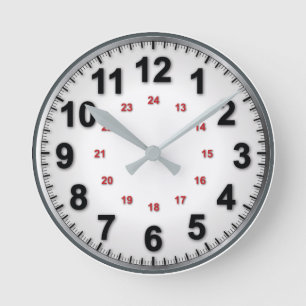 Relógio tradicional com 24/12