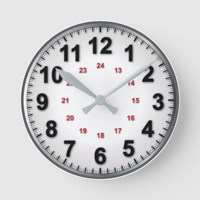 Relógio tradicional com 24/12 (Frente)