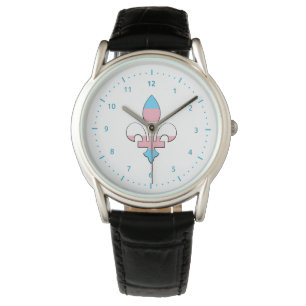 Relógio Transgender pride fleur-de-lis Watch